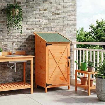 vidaXL Tuinschuur Bruin 59,5 x 56 x 113,5 cm Massief, Verzenden, Nieuw
