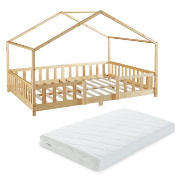 [en.casa] Kinderbed Treviolo met uitvalbeveiliging en matras, Verzenden, Nieuw