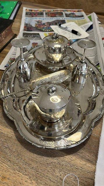 Thee servies - Zilver - hey silver-plated Chinese set,
