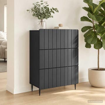 vidaXL Ladenkast 66 x 34,5 x 92 cm Bewerkt hout Zwart, Verzenden, Nieuw