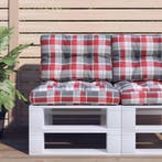 vidaXL Palletkussen 60x40x12 cm stof ruitpatroon rood, Huis en Inrichting, Verzenden, Nieuw, Rood