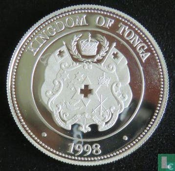 Tonga 1 paanga 1998 (PROOF) Polynesian sailing catamaran, Verzenden, Losse munt, Goud