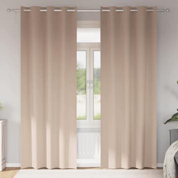 vidaXL Zwart-out Gordijnen met Ringen 2 st Taupe 260 x 140, Verzenden, Nieuw