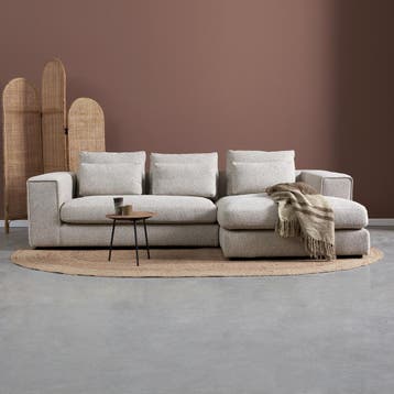 *WOONWINKEL* Hoekbank Met Divan Hoek Rechts Beige, Verzenden, Nieuw