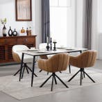 Set van 2 Ergonomische en Gestoffeerde Eetkamerstoelen, Twee, Overige kleuren, Verzenden, Nieuw