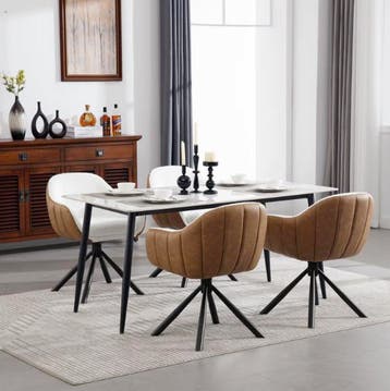 Set van 2 Ergonomische en Gestoffeerde Eetkamerstoelen, Twee, Overige kleuren, Verzenden, Nieuw