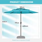 LIVSK Grote 3-laagse Tafelparasol - Kantelmechanisme - Hands, Verzenden, Nieuw