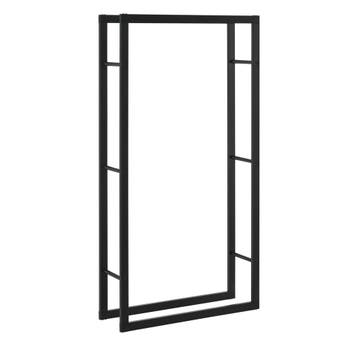 Stalen brandhout rek houtopslag 75x150x25 cm zwart, Verzenden