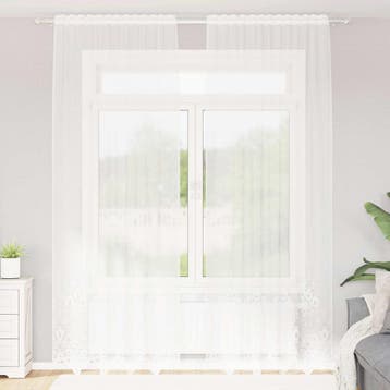 vidaXL Kantgordijn Wit 260 x 150 cm Polyester, Verzenden, Nieuw, Wit