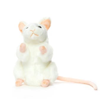 Hansa muis knuffel wit - pluche - 16 cm - muizenknuffel, Verzenden, Nieuw