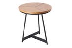 Ronde bijzettafel OAK ELEGANCE 45cm eiken design zwart, Huis en Inrichting, Tafels | Sidetables, Ophalen of Verzenden, Nieuw