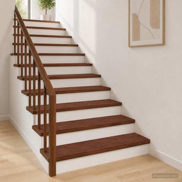 vidaXL Trap Tread 4 st 70 x 25 x 2 cm Donkerbruin Massief, Verzenden, Nieuw