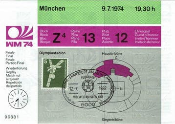 Wereldkampioenschap Voetbal - 1974 - Originele toegangskaart, Nieuw