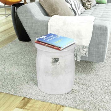 vidaXL Krukje/bijzettafeltje gehamerd aluminium, Huis en Inrichting, Verzenden, Nieuw, Minder dan 45 cm