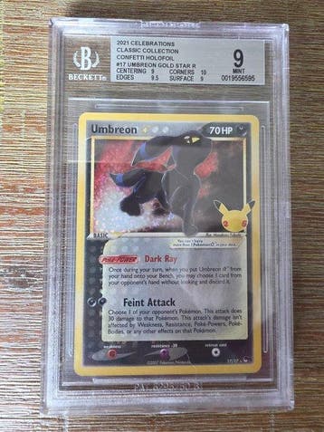 Pokémon - 1 Graded card - Umbreon 17/17 Foil - Beckett 9, Nieuw