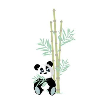 Panda met bamboe muursticker (30x60cm), Verzenden, Nieuw