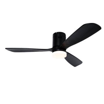 Smart plafondventilator zwart 132cm incl. LED dimbaar met, Verzenden, Nieuw, Hout, Design