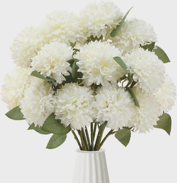 Kunstboeket Chrysant Ballen - 12 stuks, Verzenden, Nieuw