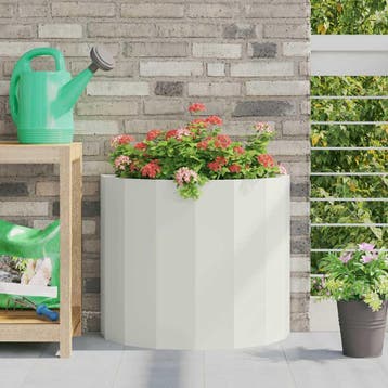 vidaXL Plantenbak Wit 60 x 30 x 50 cm Staal, Verzenden, Minder dan 60 cm, Nieuw, Metaal
