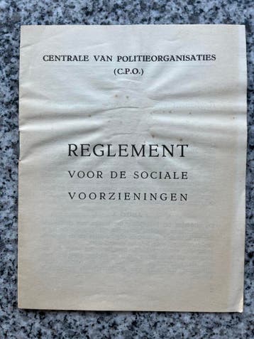 Reglement voor de sociale voorzieningen politieorganisaties, Boeken, Oorlog en Militair, Gelezen, Verzenden, 1945 tot heden, Overige onderwerpen