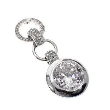Zinzi zilveren hanger met zirconia (Hanger of bedel), Sieraden, Tassen en Uiterlijk, Bedels, Ophalen of Verzenden, Gebruikt, Zilver