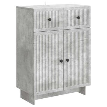 vidaXL Dressoir met lade Betongrijs 66 x 34,5 x 90 cm, Verzenden, Nieuw, Overige houtsoorten, Minder dan 50 cm
