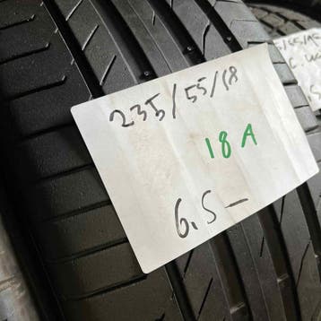 2 x Continental SportContact 5 235-55-18 Zomerbanden 6,5mm, 18 inch, Gebruikt, Ophalen of Verzenden, 235 mm