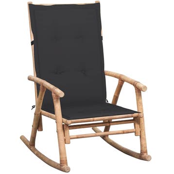 vidaXL Schommelstoel met kussen bamboe, Tuin en Terras, Tuinstoelen, Verzenden, Nieuw, Hout