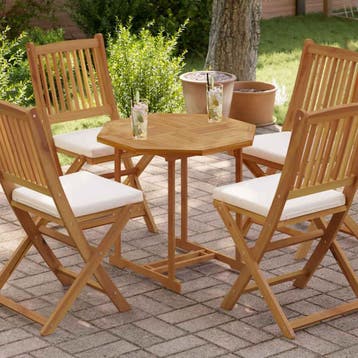 vidaXL Tafelblad achthoekig 70x70x2,5 cm massief teakhout, Verzenden, Nieuw