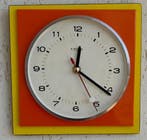 Wandklok - Modern - IJzer, Naaldhout - 1960-1970 -