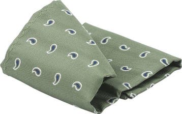 Suitable Zijde Pochet Paisley Groen maat one size Heren, Verzenden, Nieuw, Groen, Suitable