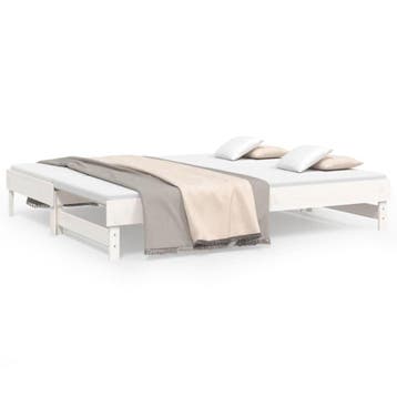 Slaapbank 200x90cm - Massief Grenen | Retourdeal 41% Korting, Wit, Tweepersoons, Ophalen of Verzenden, Zo goed als nieuw