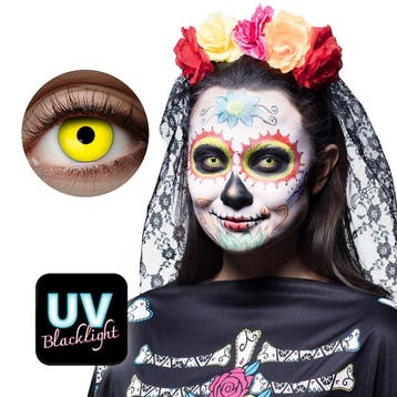 Kleurlenzen UV Geel Maandlenzen, Verzenden, Nieuw, Feestartikel