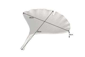 Decoratieve kom GINKGO 33cm zilver handgemaakt metaal -, Ophalen of Verzenden, Nieuw