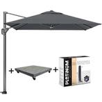 Voyager T1 zweefparasol 250x250 cm antraciet met, Tuin en Terras, Ophalen of Verzenden, Nieuw