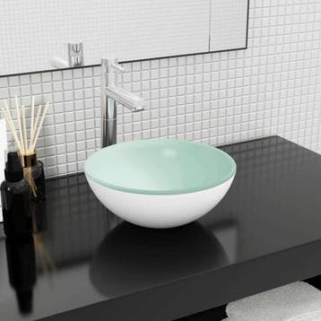 vidaXL Wasbak 30x12 cm gehard glas wit, Verzenden, Nieuw
