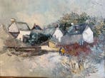 Jean Poulet (1926-2006) - Village breton (Presquîle de, Antiek en Kunst, Kunst | Schilderijen | Klassiek