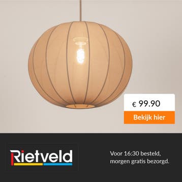Rietveld-Hanglampen-Taupe-Stof, Metaal, Huis en Inrichting, Verzenden, Nieuw
