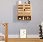 Bamboe Wandkast met Deuren – Hangende Badkamer Opbergkast, Huis en Inrichting, Kasten | Overige, Verzenden, Nieuw