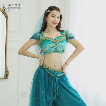 Prinses Jasmine Kostuum Set - Dans, Cosplay & Bollywood Outf, Verzenden, Nieuw