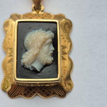 Zonder minimumprijs - Cameo - 14 karaat Geel goud - 1.10ct., Sieraden, Tassen en Uiterlijk, Antieke sieraden