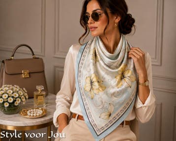 Satijnen sjaaltje Floral Mint, Kleding | Dames, Mutsen, Sjaals en Handschoenen, Nieuw