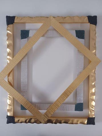 Lijst (3) - Hout - Goud en zilver met hoeken