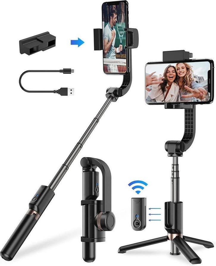 Gimbal - GS40 One Axis - inclusief Statief met Bluetooth..., Telecommunicatie, Telefoonhouders, Nieuw, Verzenden