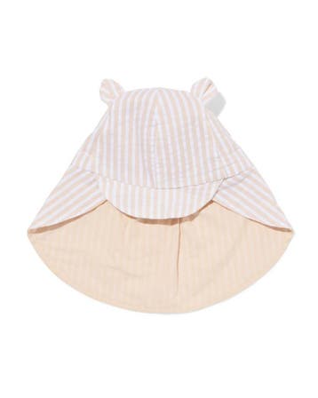 HEMA Babyhoed seersucker strepen beige, Verzenden, Nieuw