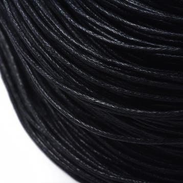 10 meter waxkoord polyester 1,5 mm – zwart, Ophalen of Verzenden, Nieuw, Draad