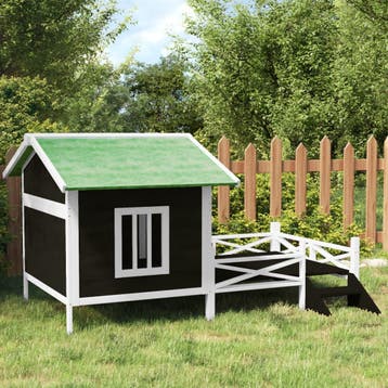 vidaXL Hondenhok 159x120x88,5 cm massief grenenhout grijs, Verzenden, Nieuw