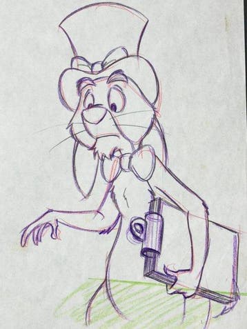 Walt Disney - Originele animatietekening van Rabbit (42 x 30, Nieuw