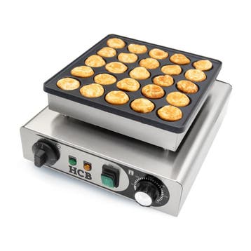 HCB Poffertjesbakplaat - 25 dops - 230V - RVS, Verzenden, Nieuw in verpakking, Fornuis, Frituur en Grillen