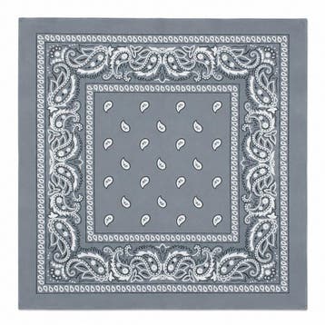 Bandana Zakdoek 55x55cm – Paisleyprint – Lichtgrijs, Nieuw
